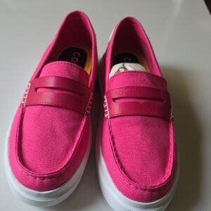 Cole Haan Pink and White Slip-On‎ Loafers